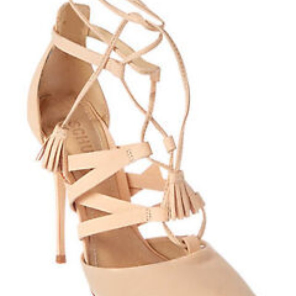Schutz Zora Lace Up Pumps, Sand, 7.5